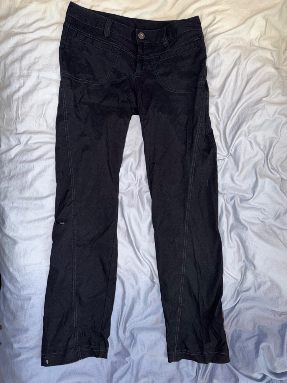 Athleta Black Pants 4 Straight Leg Stretch Travel Work Outdoor Casual
